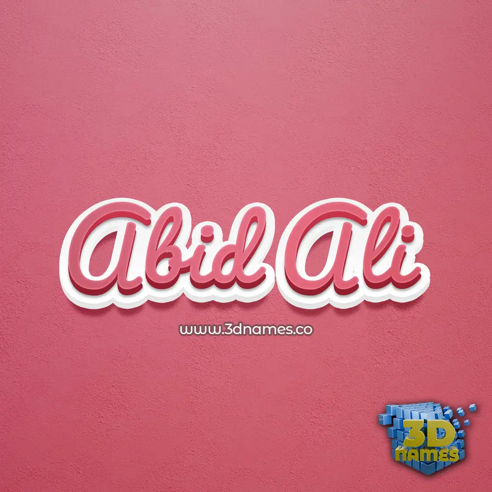 abid ali in Red Scribble style - 3D name wallpaper