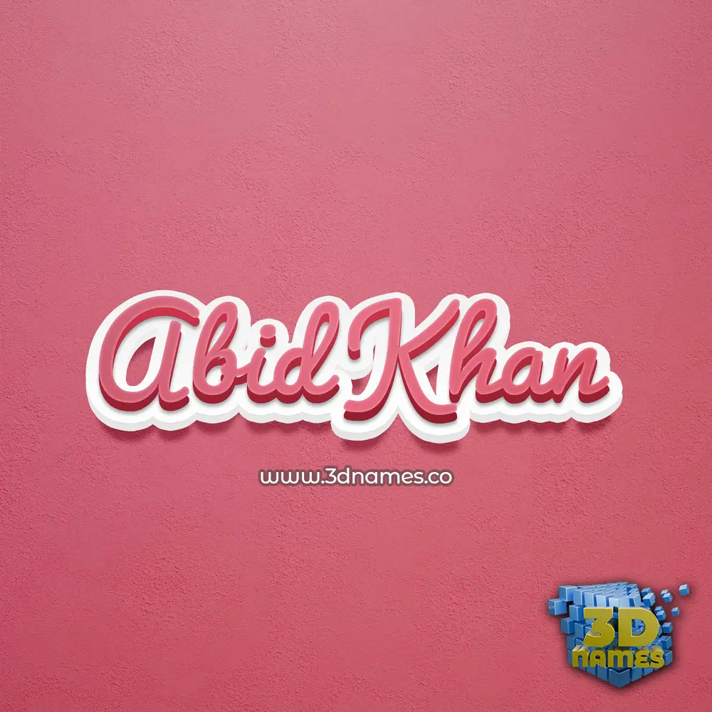 abid khan in Red Scribble style - 3D name wallpaper