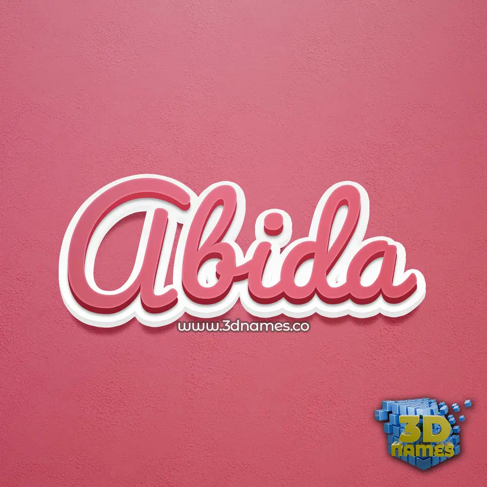 abida in Red Scribble style - 3D name wallpaper