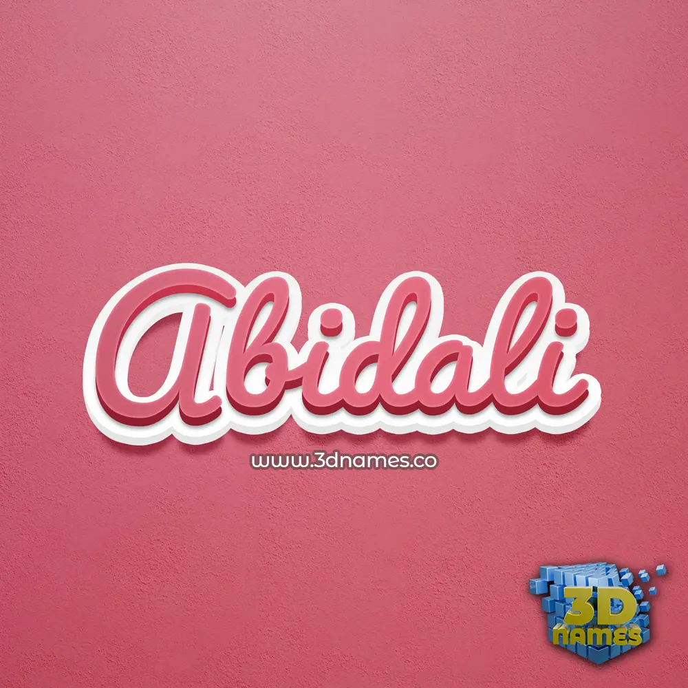abidali in Red Scribble style - 3D name wallpaper
