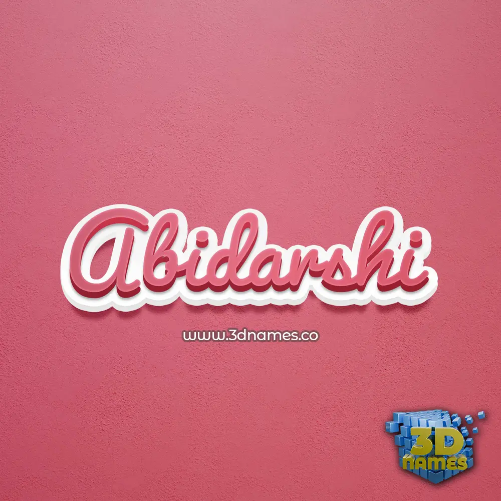 abidarshi in Red Scribble style - 3D name wallpaper