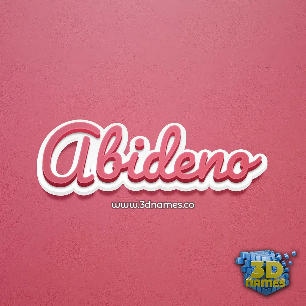 abideno in Red Scribble style - 3D name wallpaper
