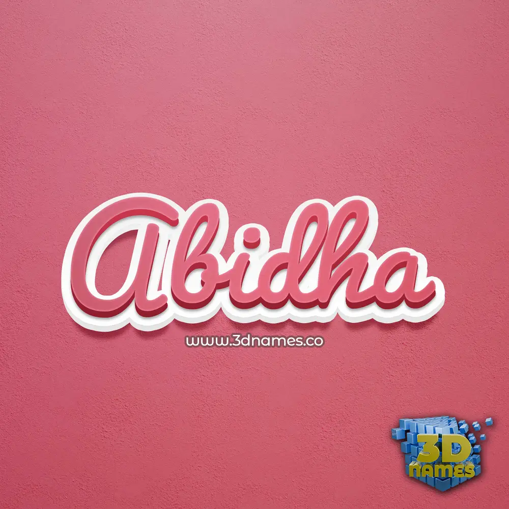abidha in Red Scribble style - 3D name wallpaper