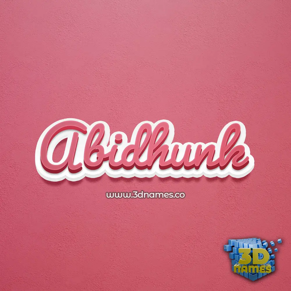 abidhunk in Red Scribble style - 3D name wallpaper