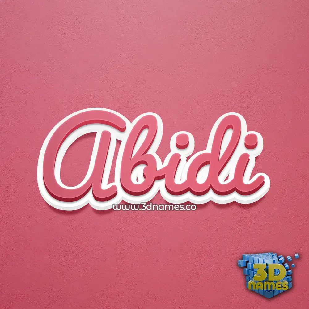 abidi in Red Scribble style - 3D name wallpaper