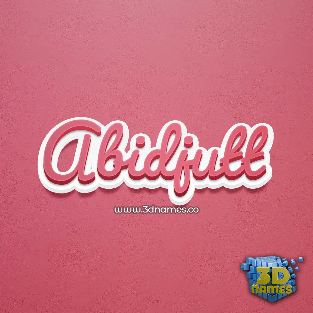 abidjutt in Red Scribble style - 3D name wallpaper