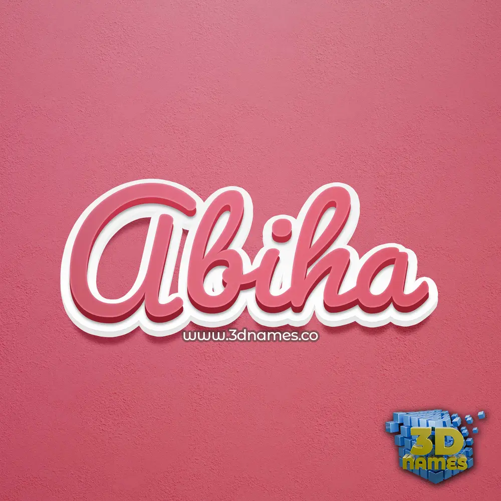 abiha in Red Scribble style - 3D name wallpaper