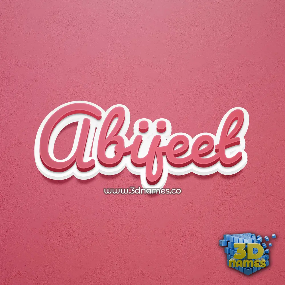 abijeet in Red Scribble style - 3D name wallpaper