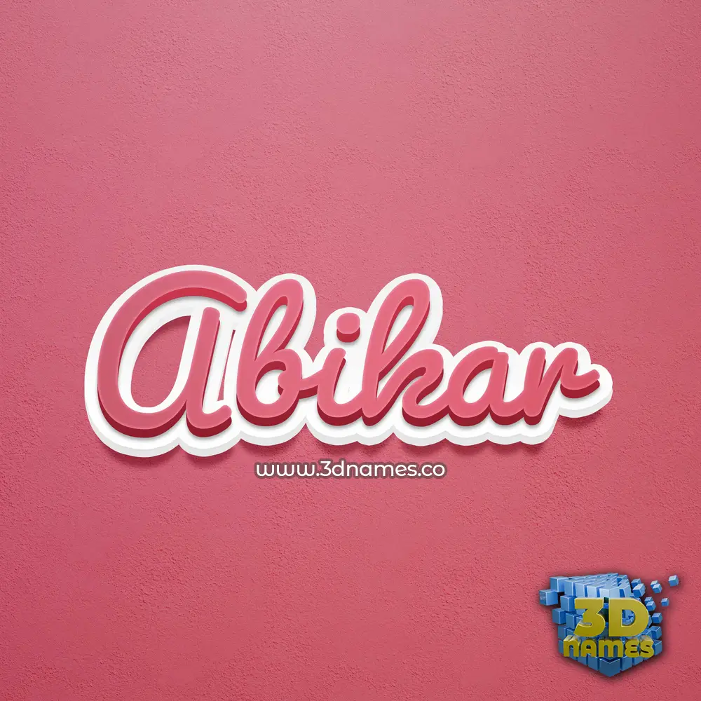 abikar in Red Scribble style - 3D name wallpaper