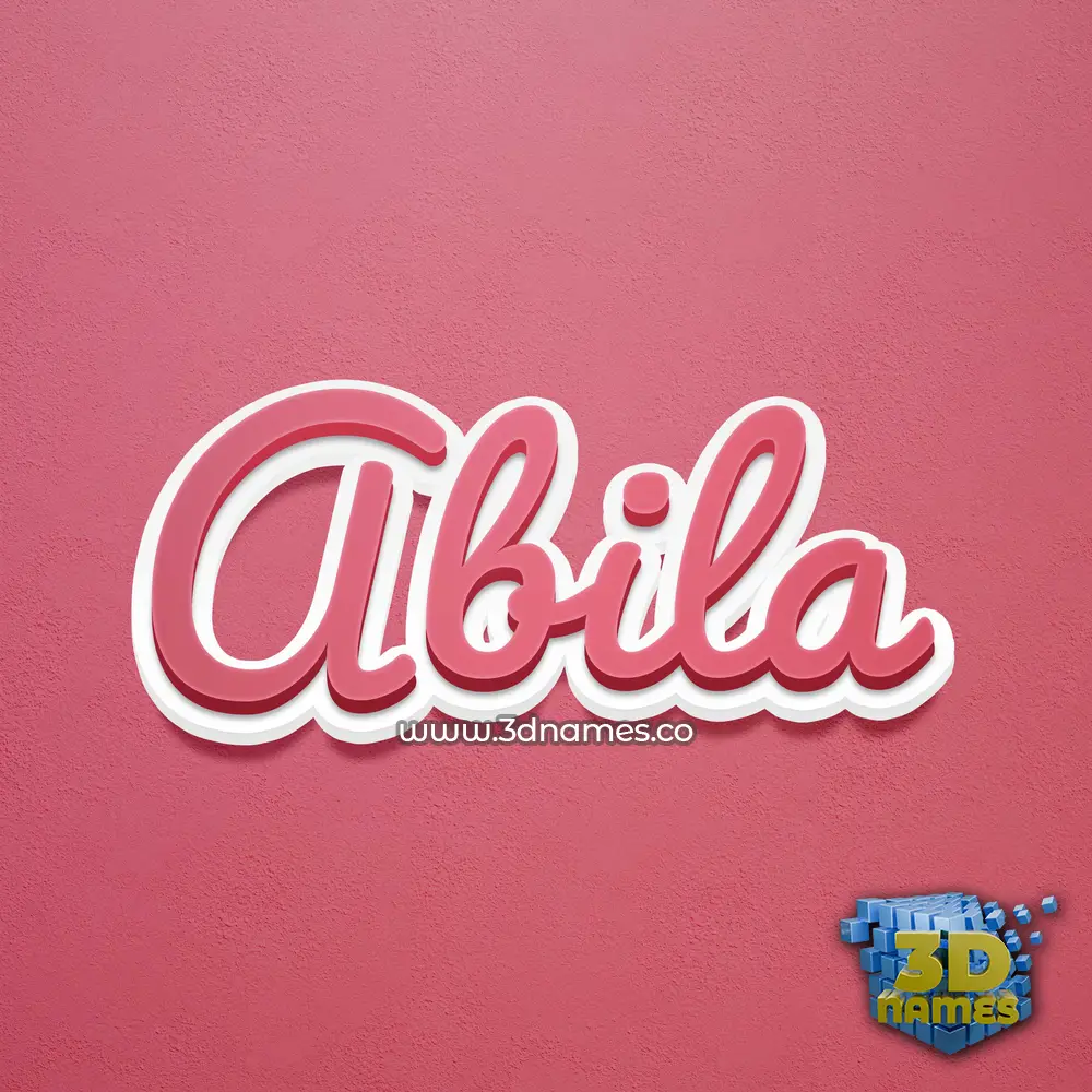 abila in Red Scribble style - 3D name wallpaper