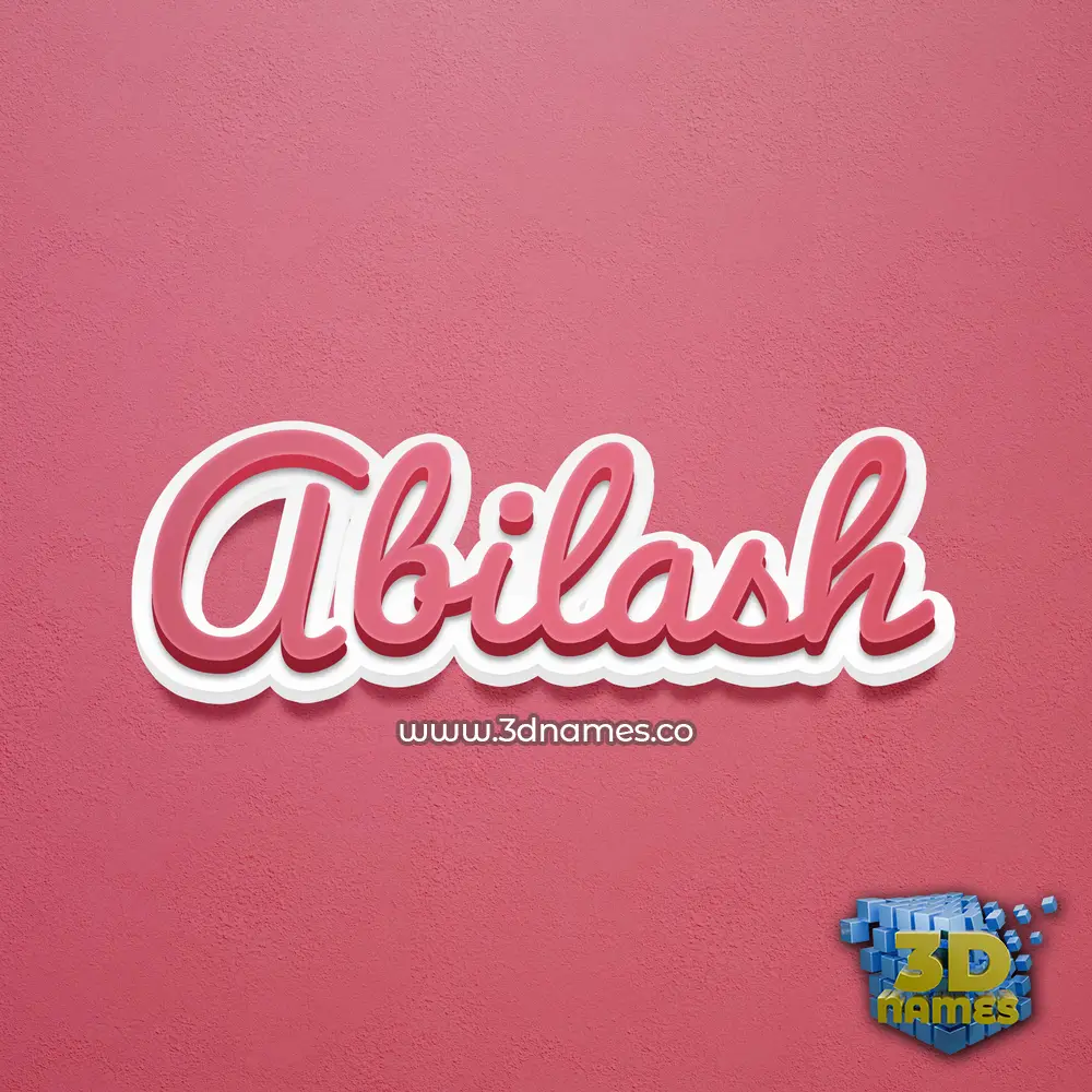 abilash in Red Scribble style - 3D name wallpaper