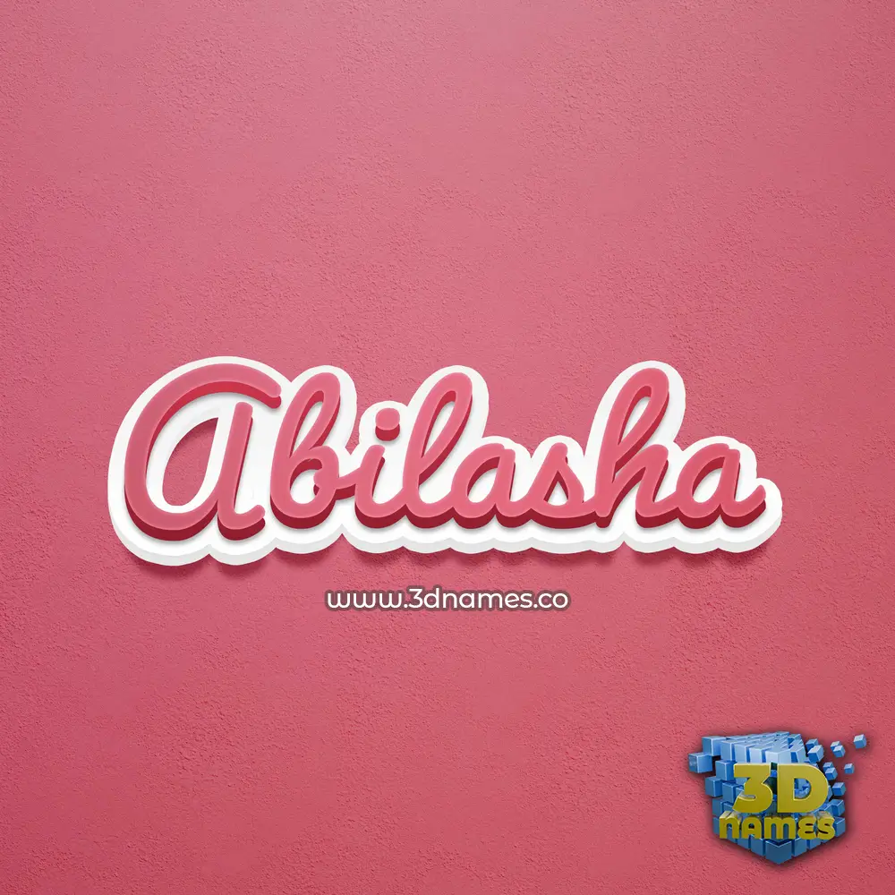 abilasha in Red Scribble style - 3D name wallpaper