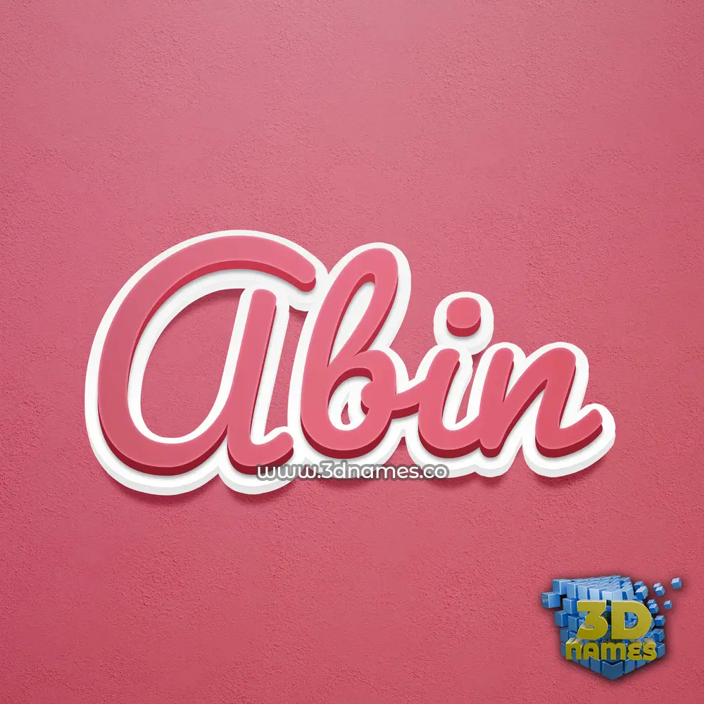 abin in Red Scribble style - 3D name wallpaper