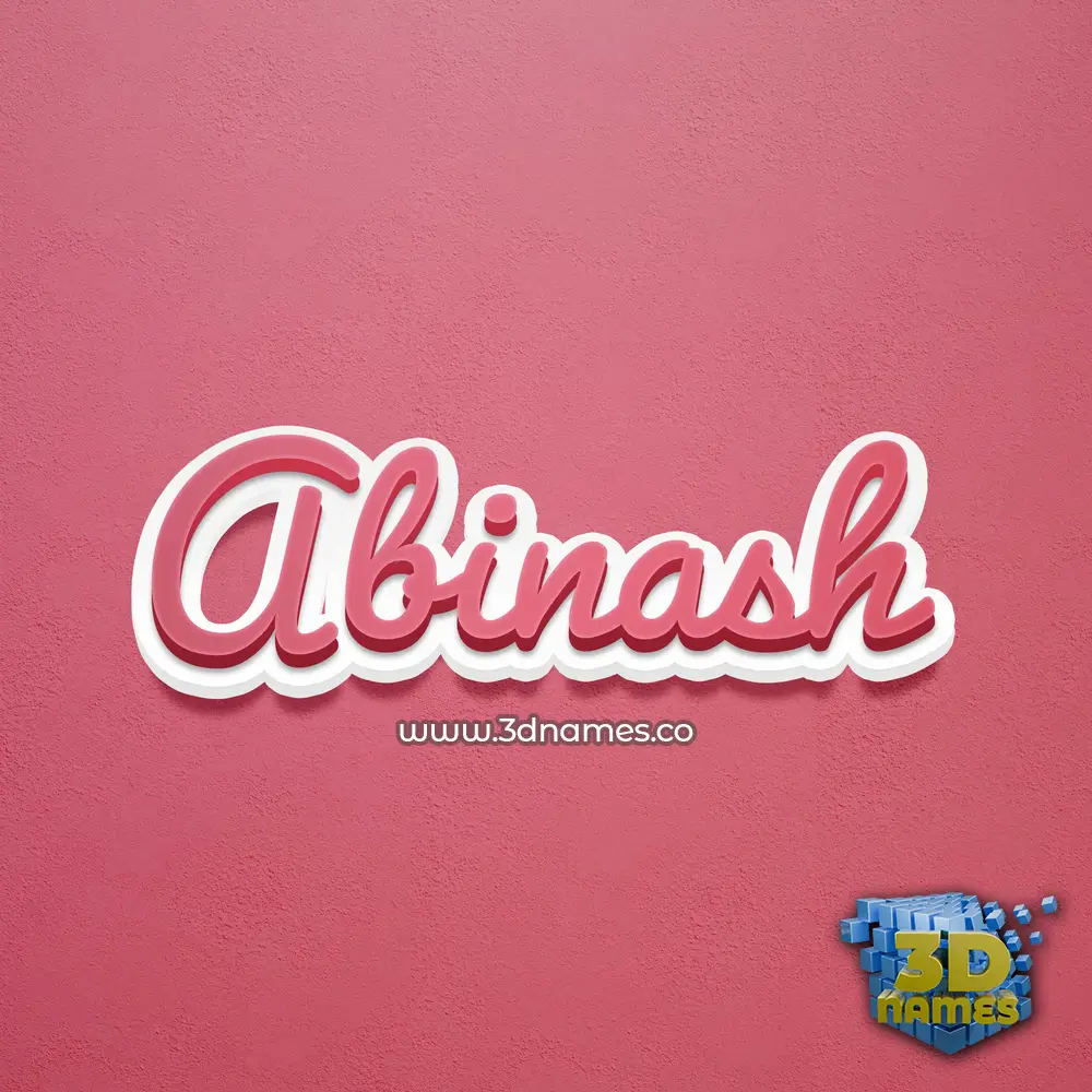 abinash in Red Scribble style - 3D name wallpaper