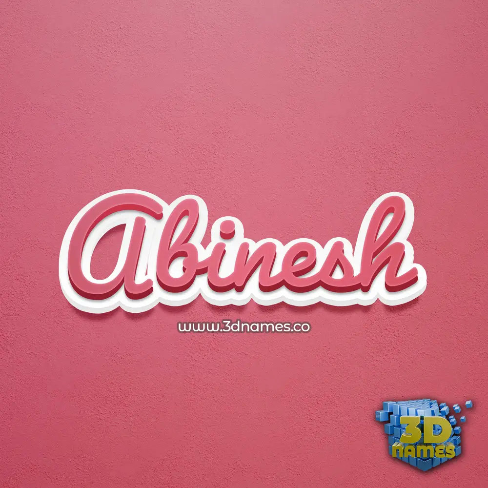 abinesh in Red Scribble style - 3D name wallpaper