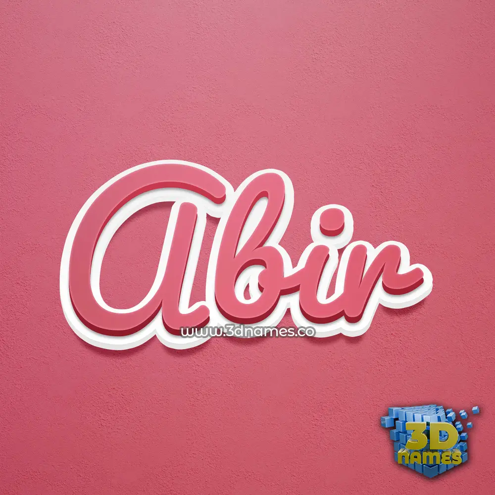 abir in Red Scribble style - 3D name wallpaper
