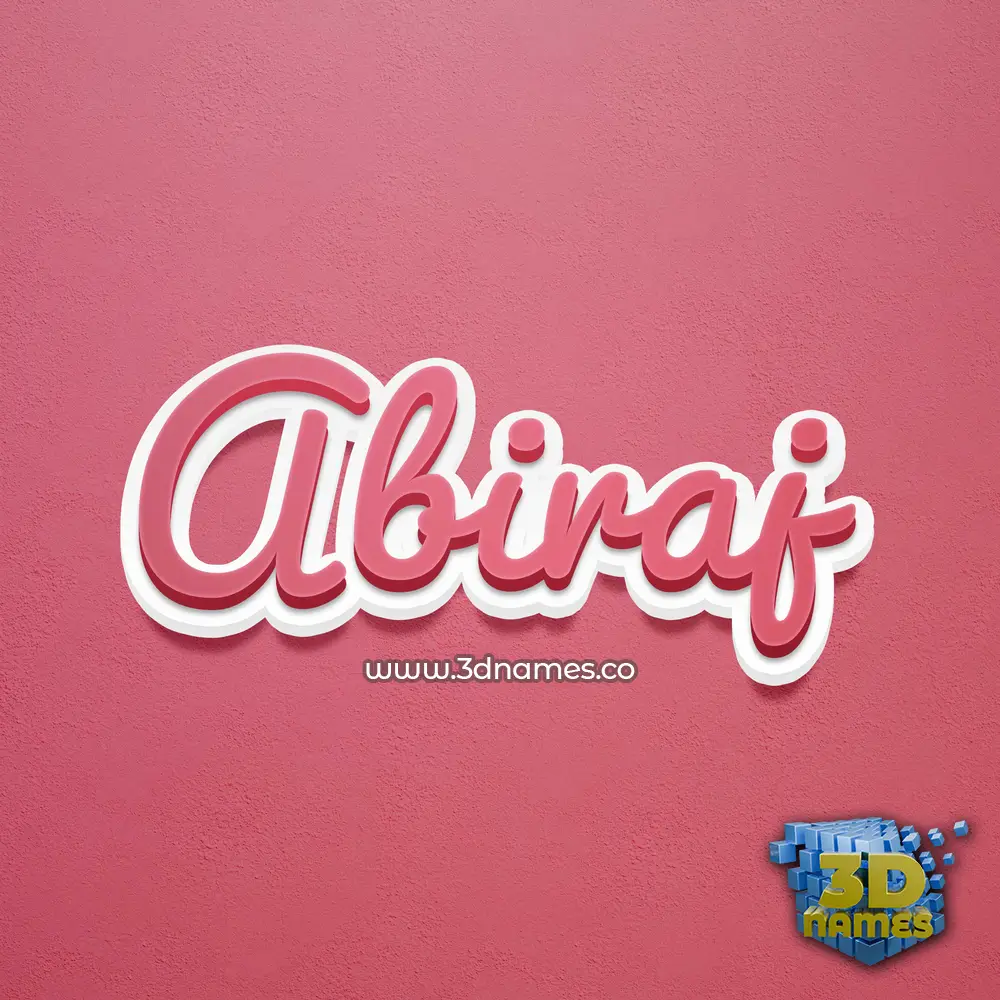 abiraj in Red Scribble style - 3D name wallpaper