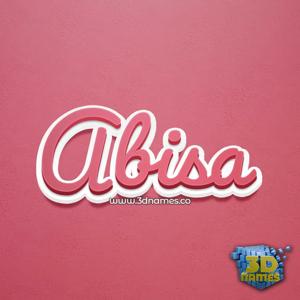 abisa in Red Scribble style - 3D name wallpaper