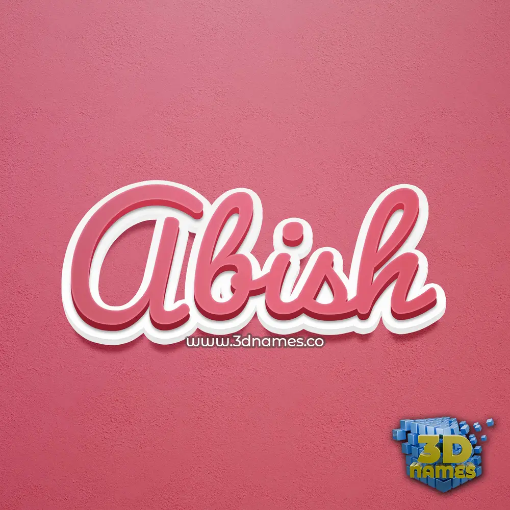 abish in Red Scribble style - 3D name wallpaper
