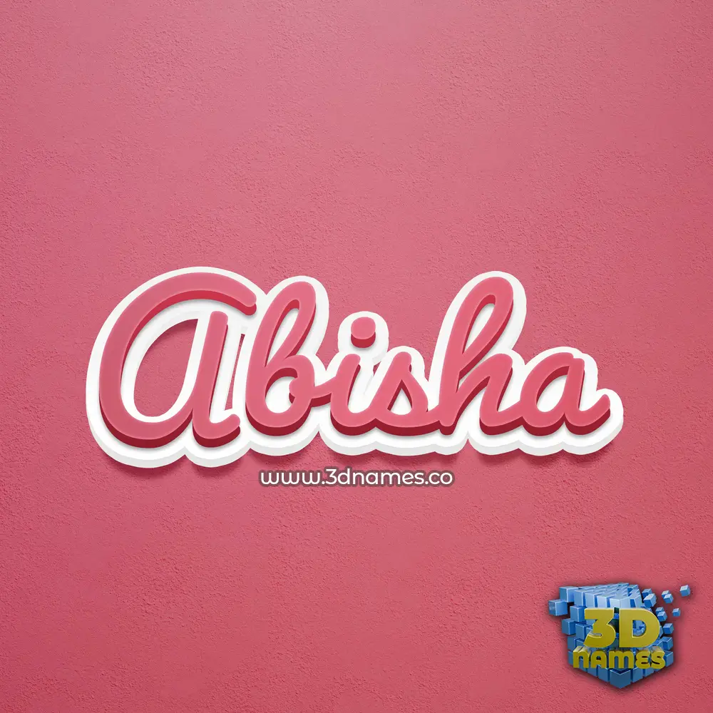 abisha in Red Scribble style - 3D name wallpaper