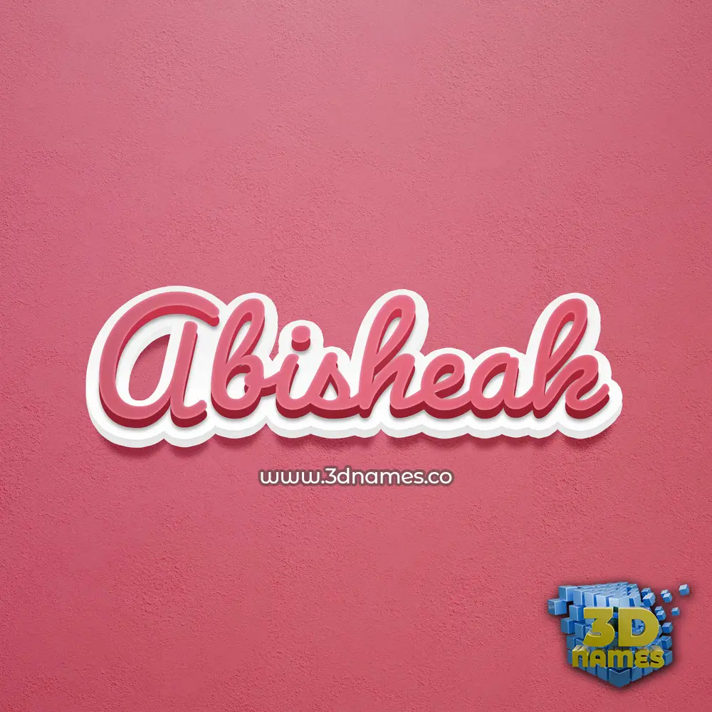 abisheak in Red Scribble style - 3D name wallpaper