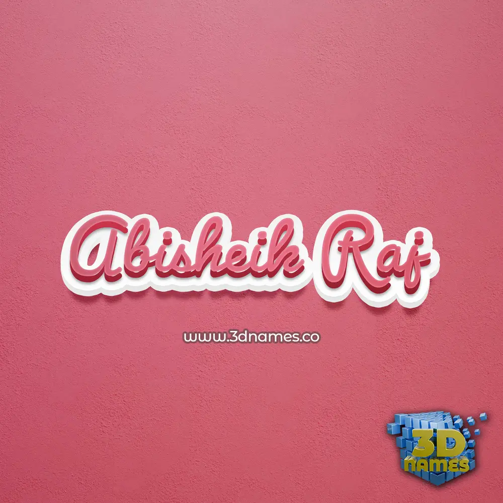abisheik raj in Red Scribble style - 3D name wallpaper