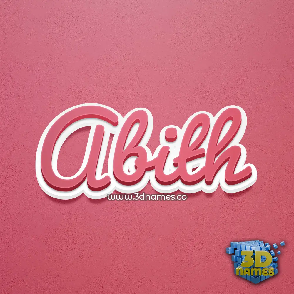abith in Red Scribble style - 3D name wallpaper