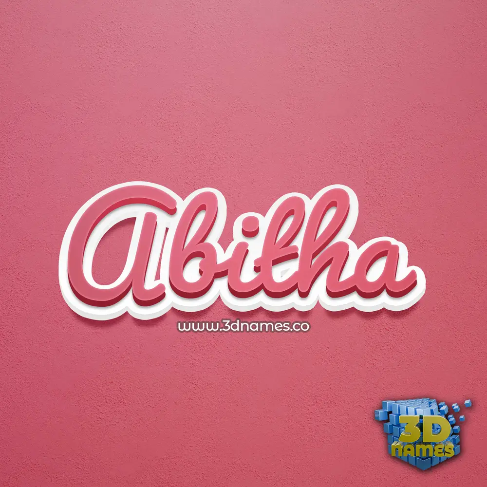 abitha in Red Scribble style - 3D name wallpaper