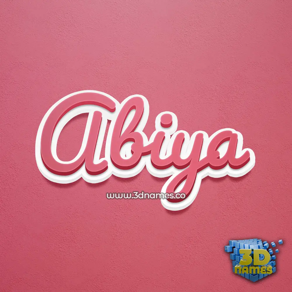abiya in Red Scribble style - 3D name wallpaper