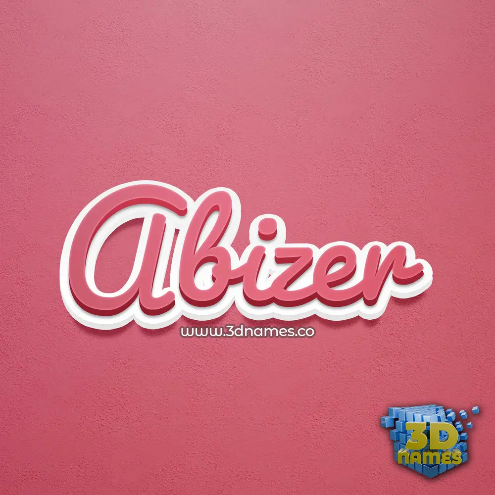 abizer in Red Scribble style - 3D name wallpaper