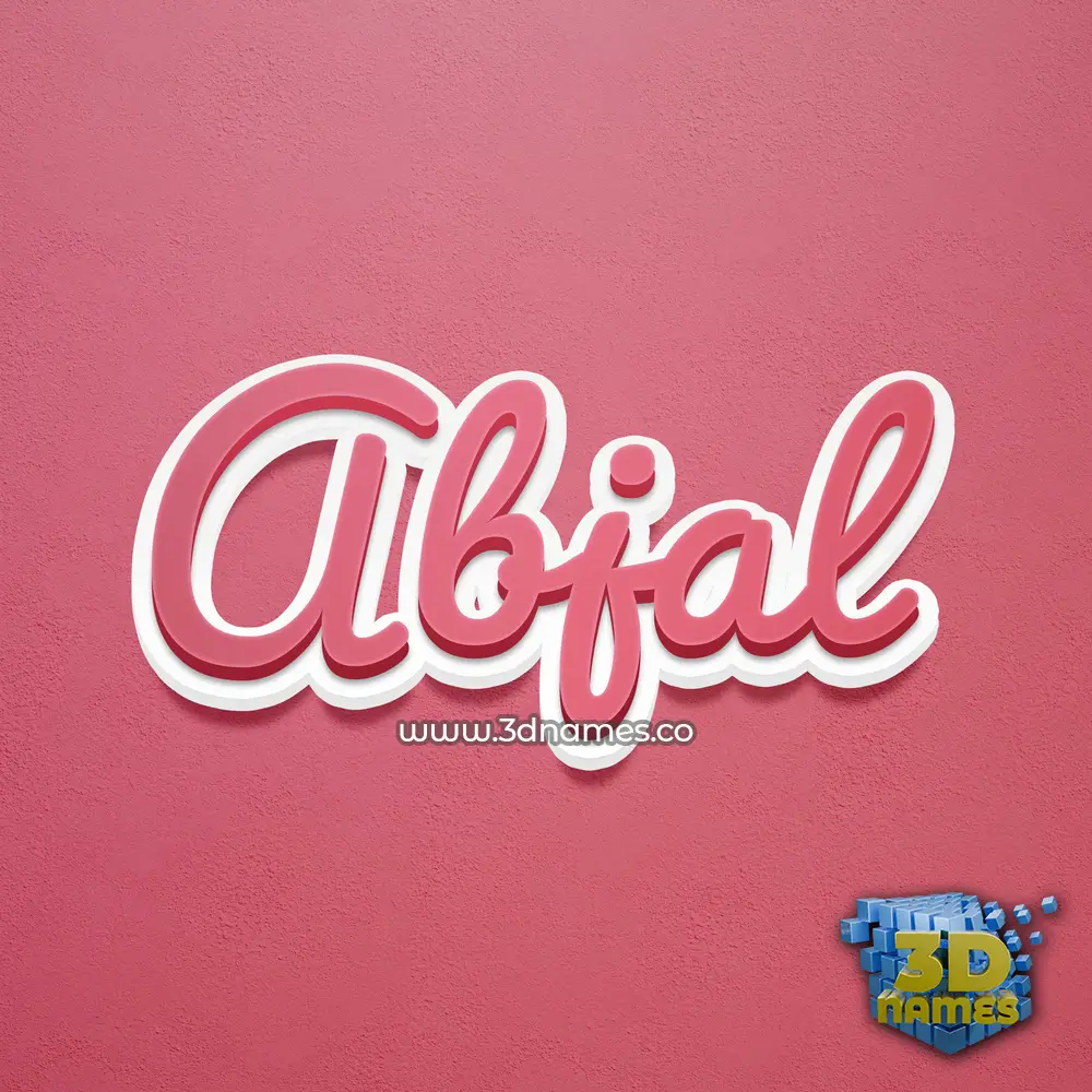 abjal in Red Scribble style - 3D name wallpaper