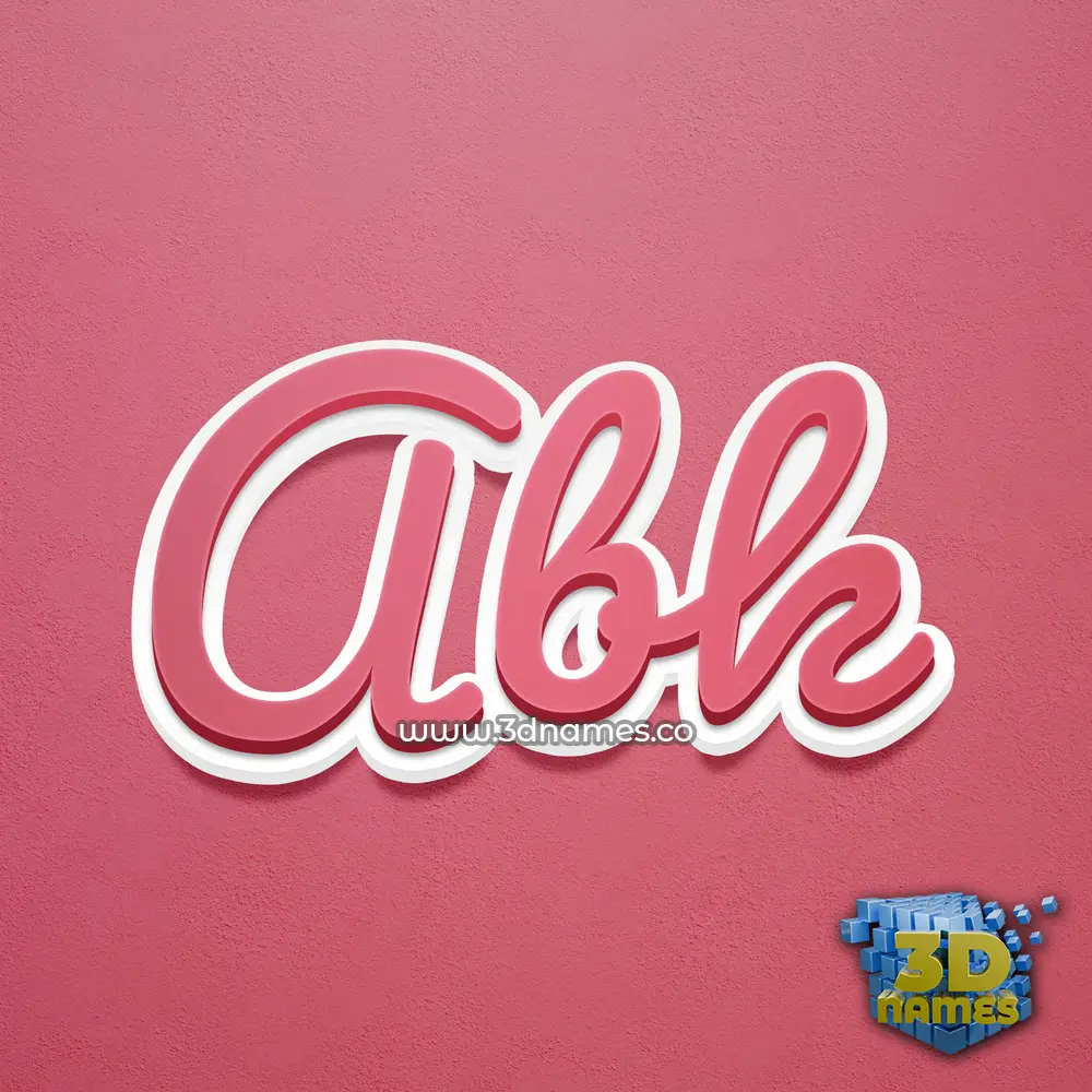 abk in Red Scribble style - 3D name wallpaper