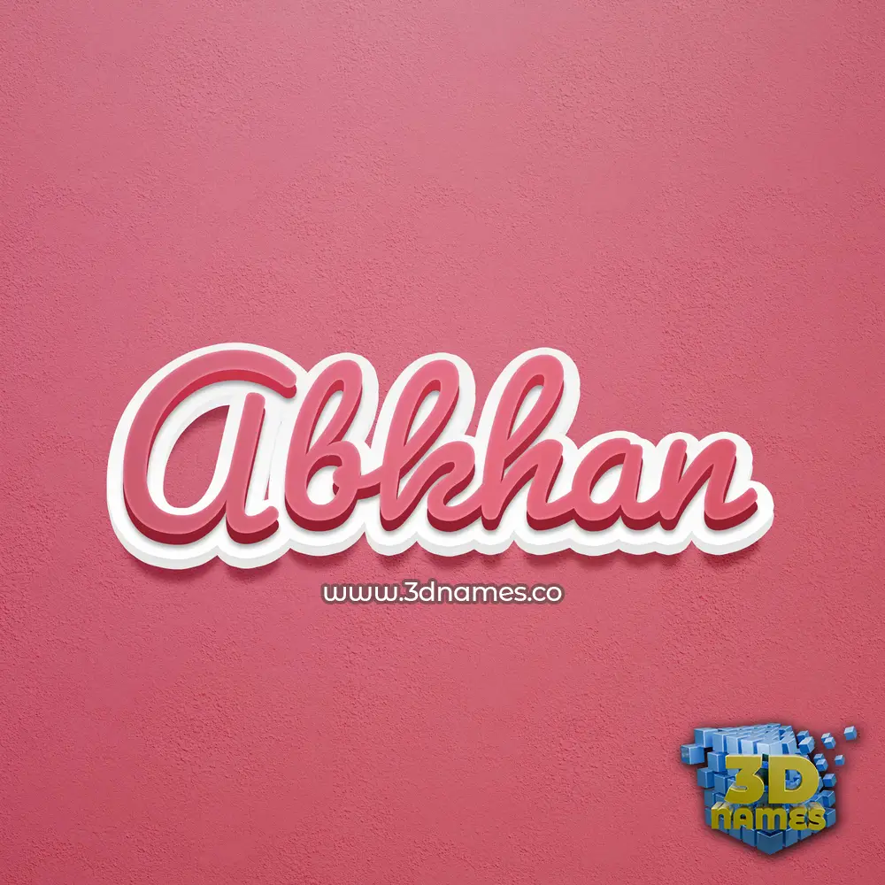 abkhan in Red Scribble style - 3D name wallpaper