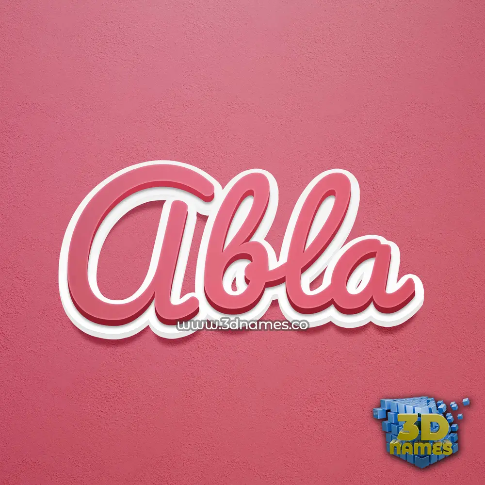 abla in Red Scribble style - 3D name wallpaper