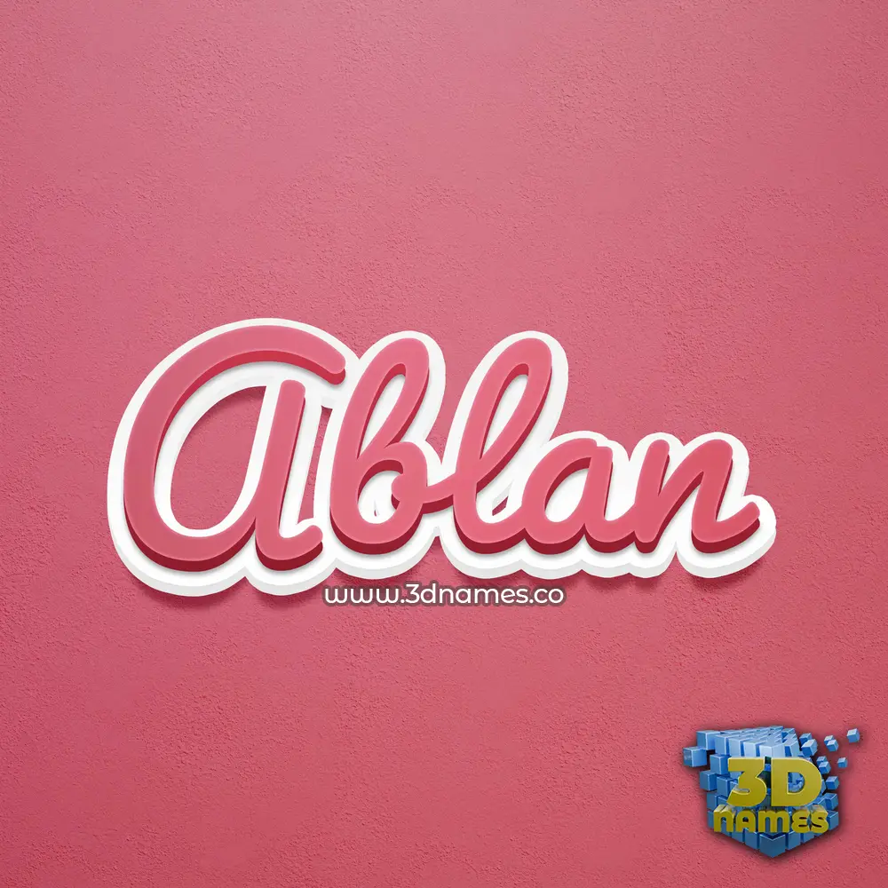 ablan in Red Scribble style - 3D name wallpaper