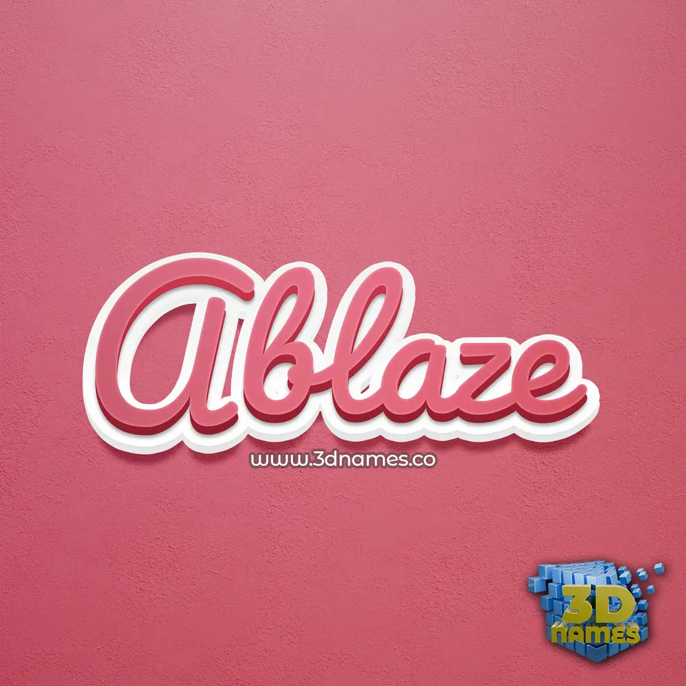 ablaze in Red Scribble style - 3D name wallpaper