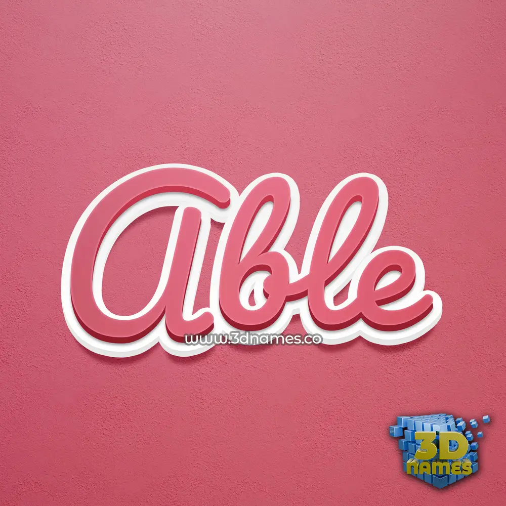 able in Red Scribble style - 3D name wallpaper