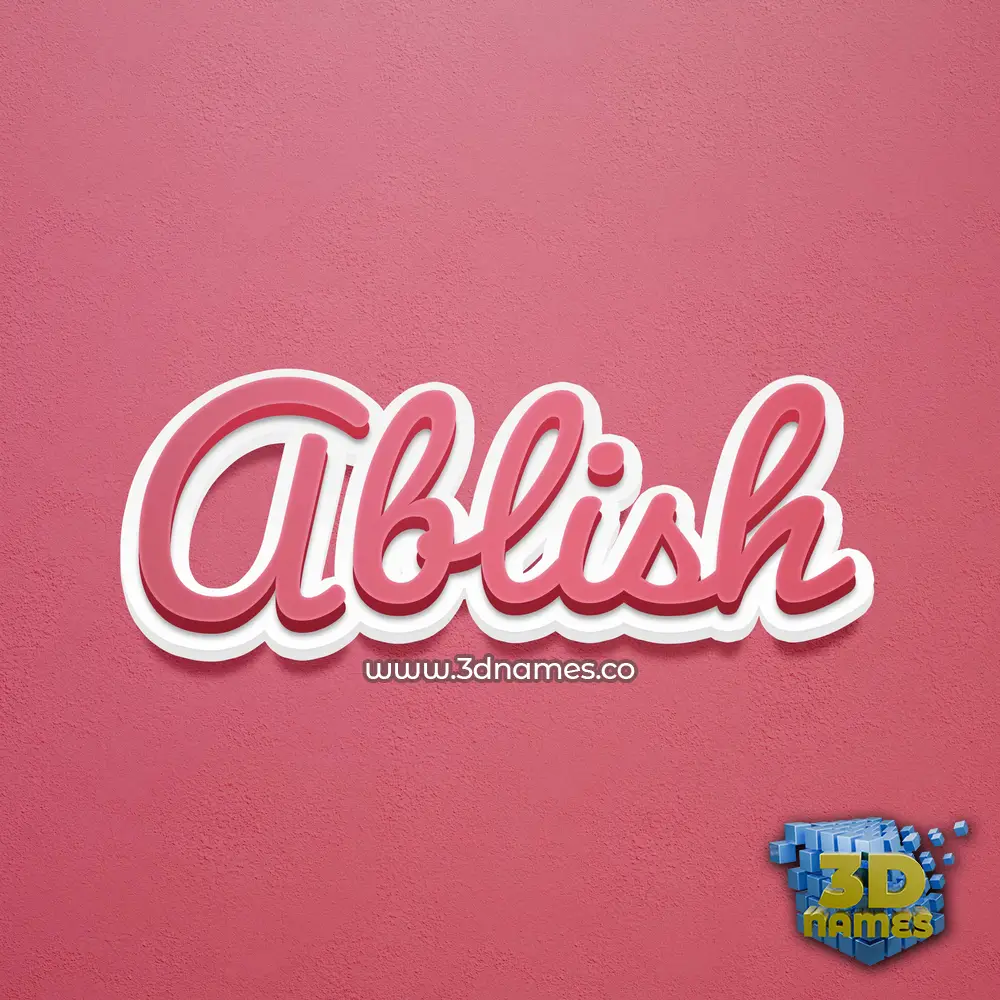 ablish in Red Scribble style - 3D name wallpaper