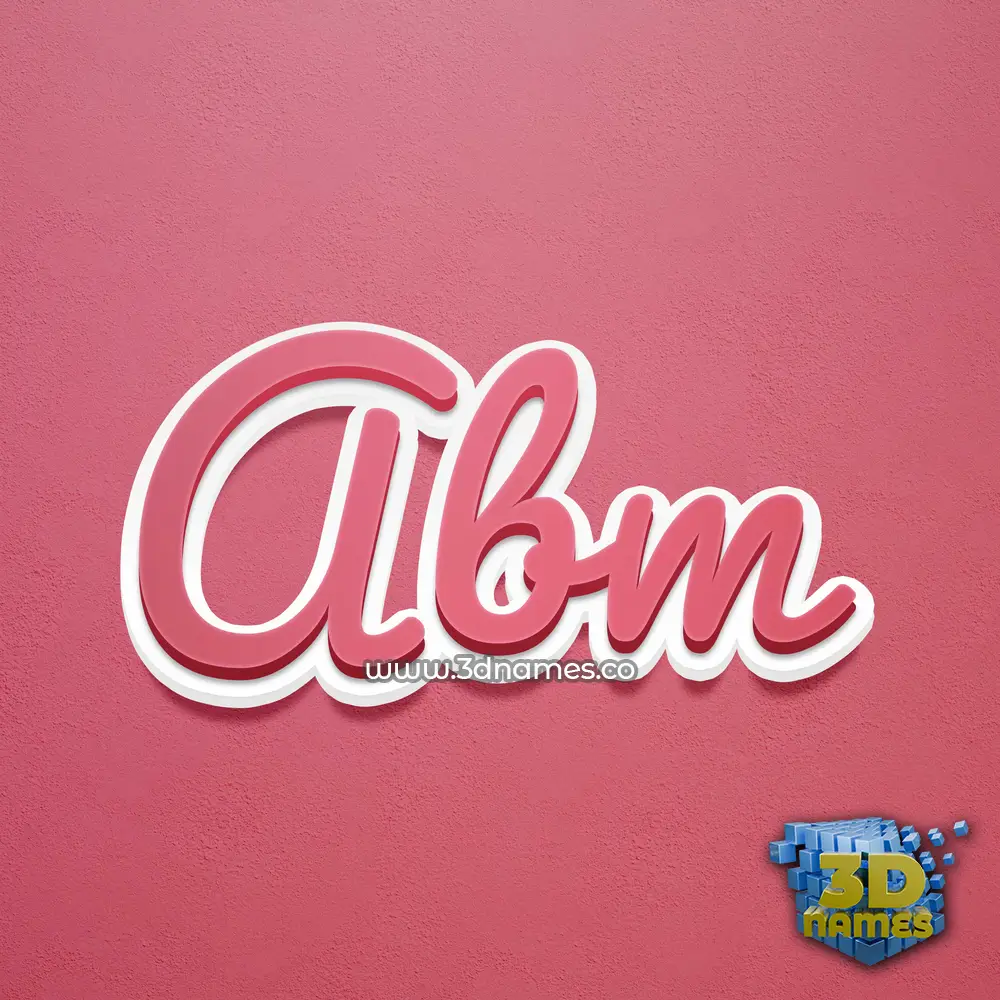 abm in Red Scribble style - 3D name wallpaper