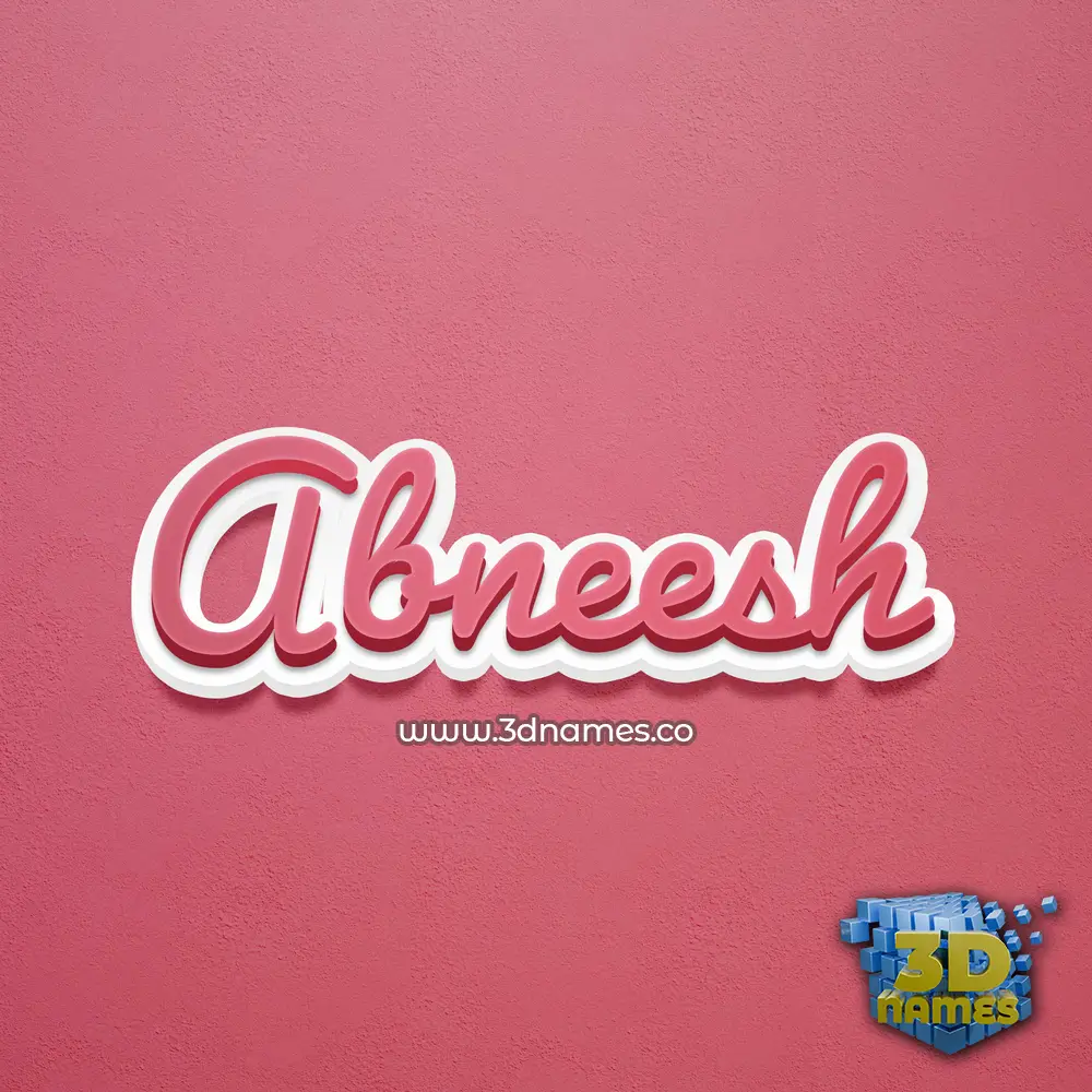 abneesh in Red Scribble style - 3D name wallpaper