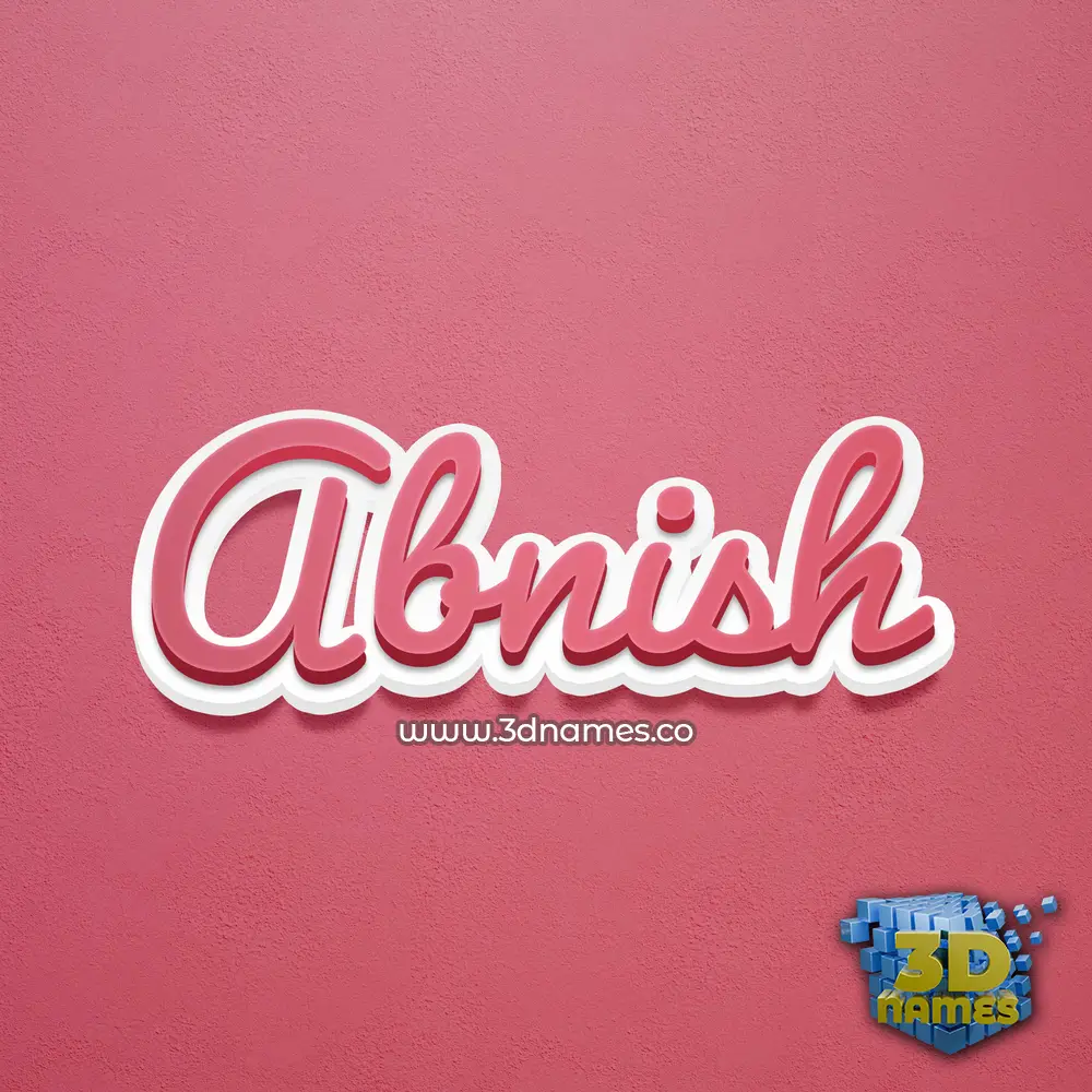 abnish in Red Scribble style - 3D name wallpaper