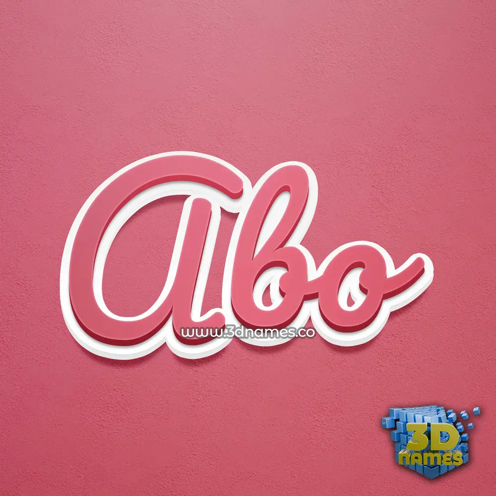 abo in Red Scribble style - 3D name wallpaper