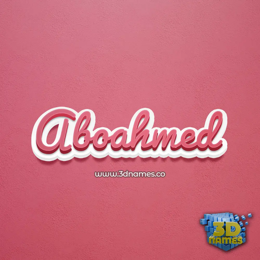 aboahmed in Red Scribble style - 3D name wallpaper