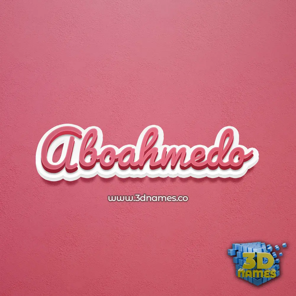 aboahmedo in Red Scribble style - 3D name wallpaper