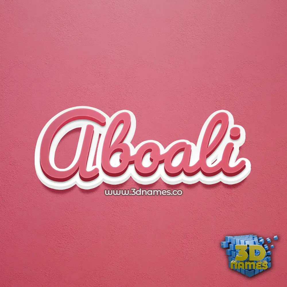 aboali in Red Scribble style - 3D name wallpaper