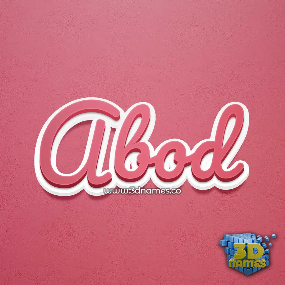 abod in Red Scribble style - 3D name wallpaper