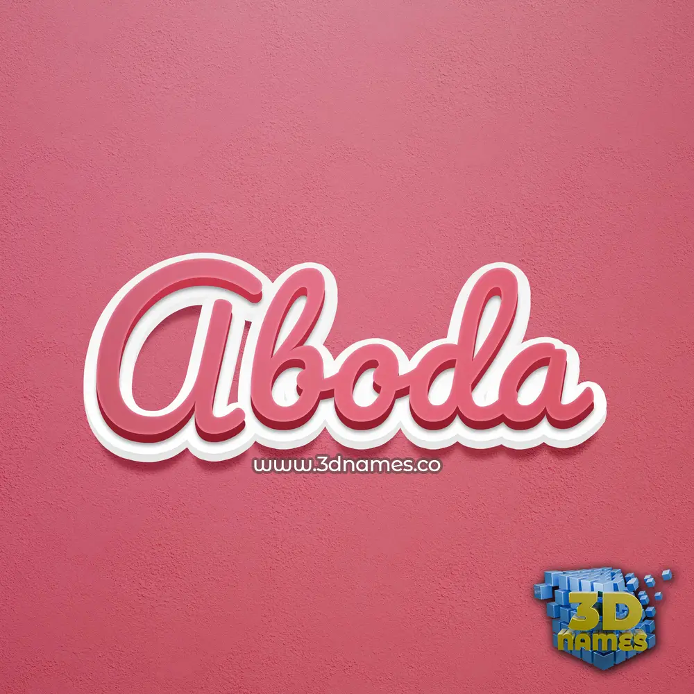 aboda in Red Scribble style - 3D name wallpaper