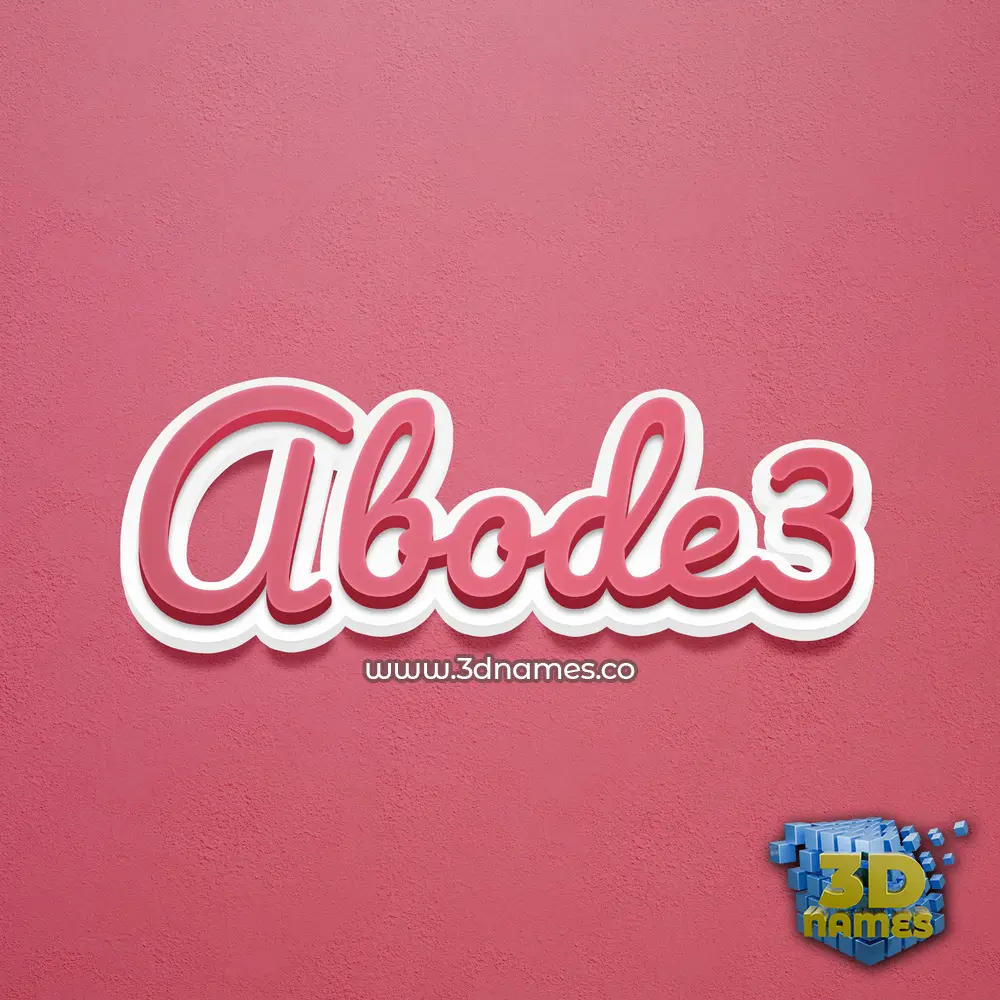 abode3 in Red Scribble style - 3D name wallpaper