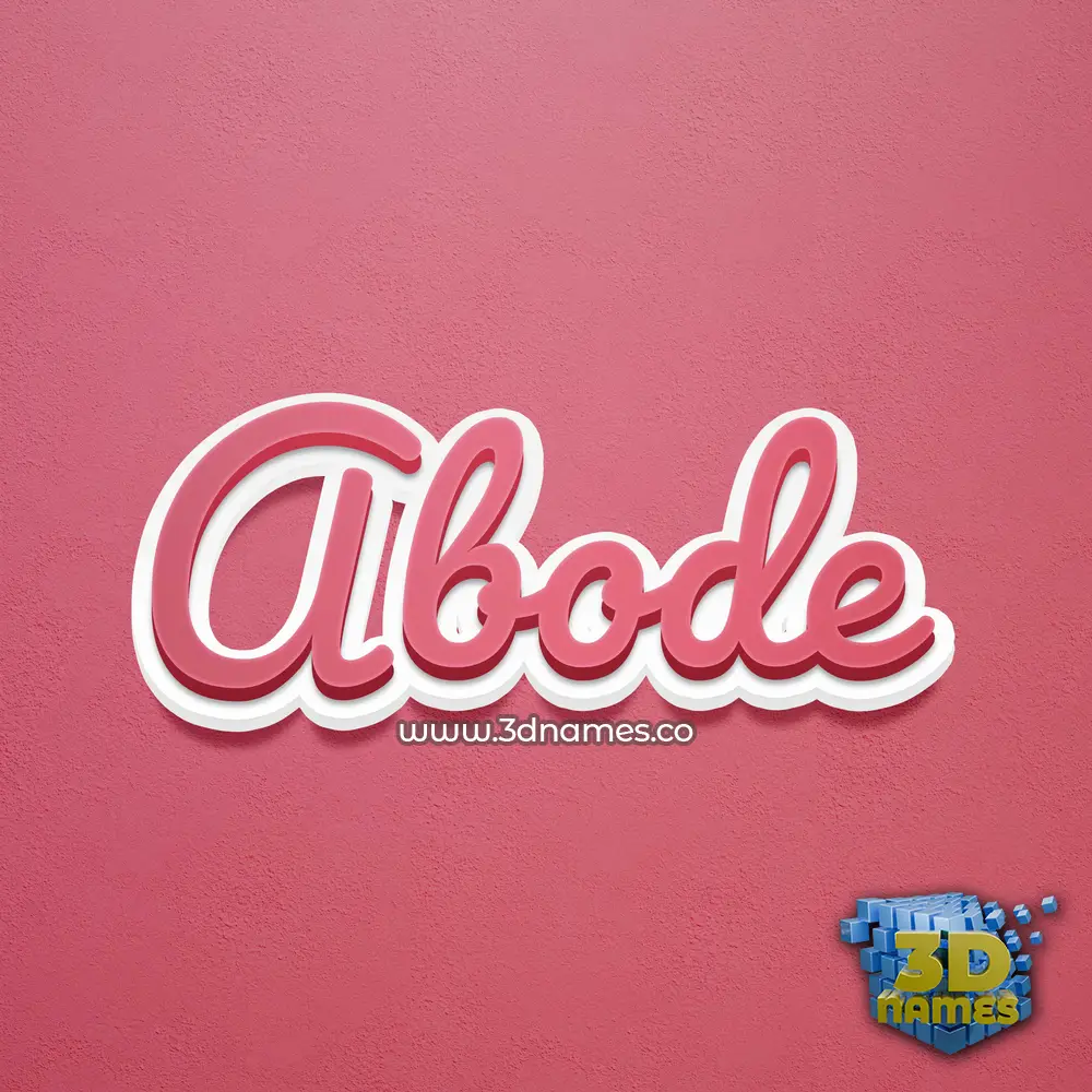 abode in Red Scribble style - 3D name wallpaper