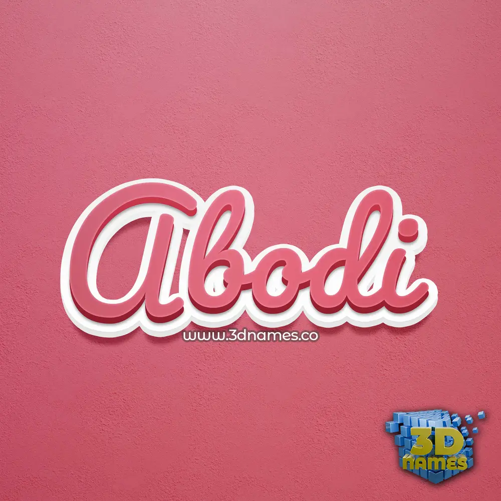 abodi in Red Scribble style - 3D name wallpaper